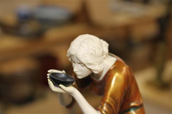 An Art Deco style resin figure of a lady, height 28cm